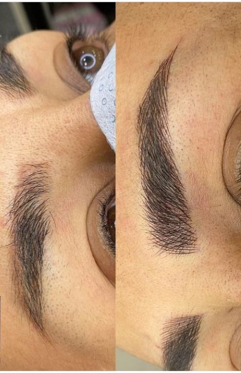 قبل و بعد از میکروبلیدینگ حرفه‌ای ابرو در ساناز بیوتی